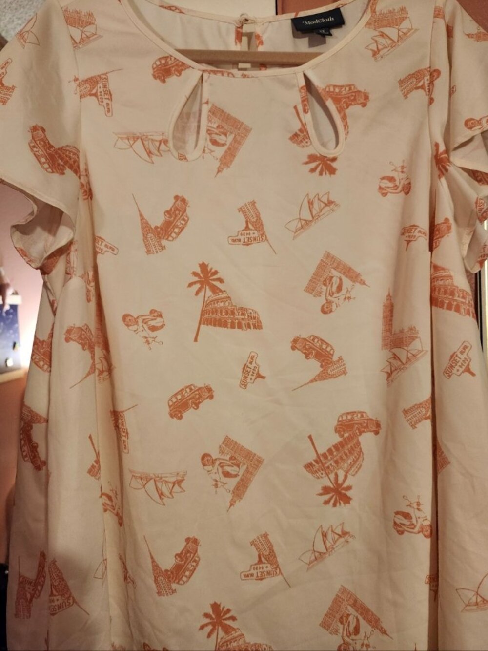 Modcloth Travel Destination Blouse
